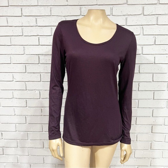 32 Degrees Purple Long Sleeve Heat Weatherproof Scoop Neck Jersey Tee Shirt - Picture 9 of 10